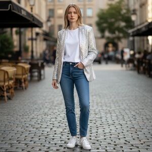 DKNY Gold Sequin Blazer